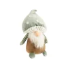 Gnome marron avec chapeau champignon vert petit modèle - 36 cm