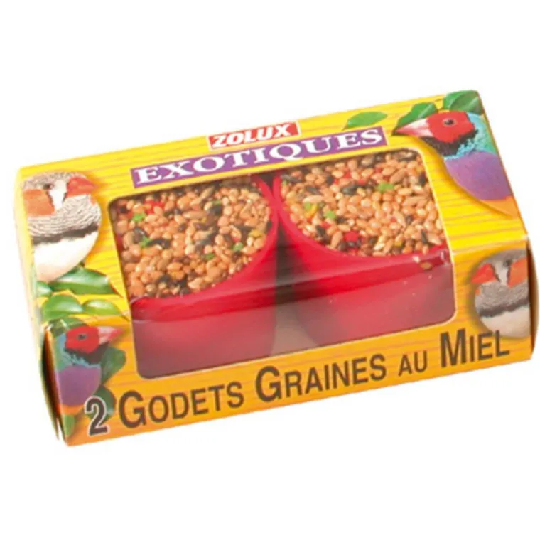 Discount ZOLUX Godets pour oiseaux exotiques au miel - x 2