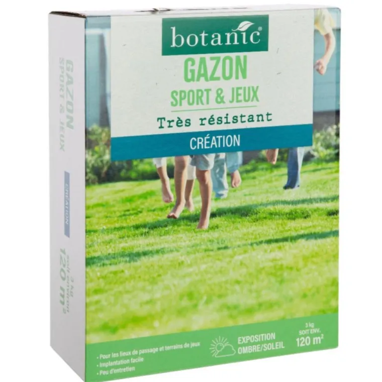 Outlet BOTANIC® Graines de gazon à semer sports et jeux pour création - 3 kg