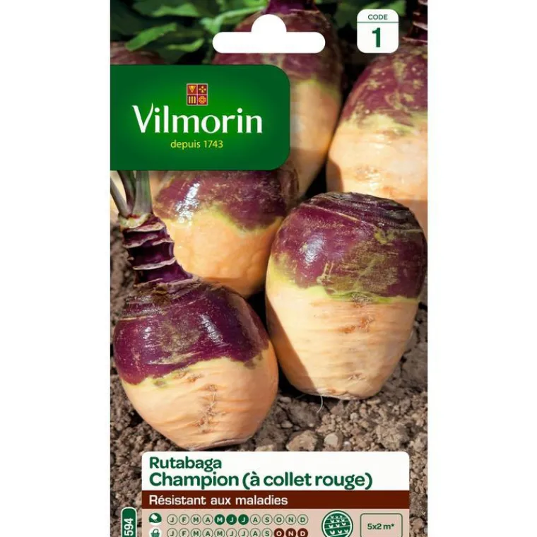 Sale VILMORIN Graines de rutabaga jaune à collet rouge - graines à semer