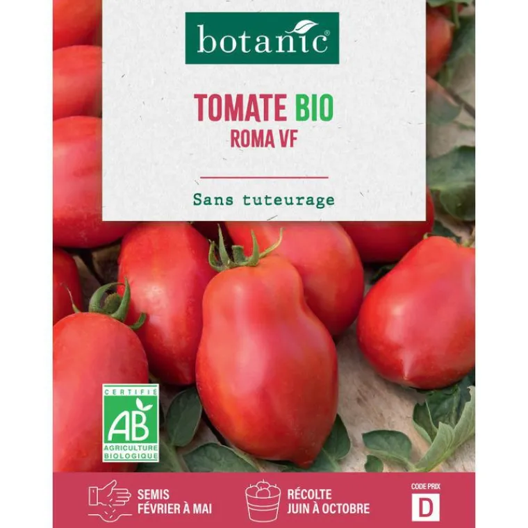 BOTANIC® Graines de tomate roma VF bio - graines à semer