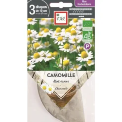 Best ERNEST TURC Graines présemées de Camomille matricaire bio - 3 ronds de 10 cm