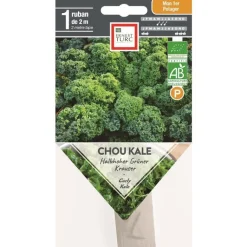 Hot ERNEST TURC Graines présemées de Chou kale Halbhoher grüner krauser bio - 1 ruban de 2 m
