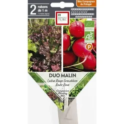 Online ERNEST TURC Graines présemées de Duo malin salade rouge et radis - 2 rubans de 1 m