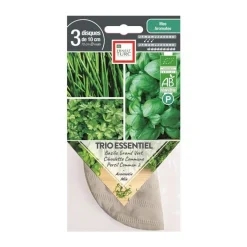 Sale ERNEST TURC Graines présemées de Trio essentiel bio Basilic Ciboulette Persil - 3 ronds de 10 cm