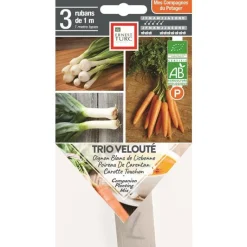 Best ERNEST TURC Graines présemées de trio velouté bio Oignon Poireau Carotte - 3 rubans de 1 m