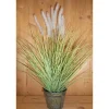Online Graminée Jonc artificiel pot zinc 80x45,5x15 cm
