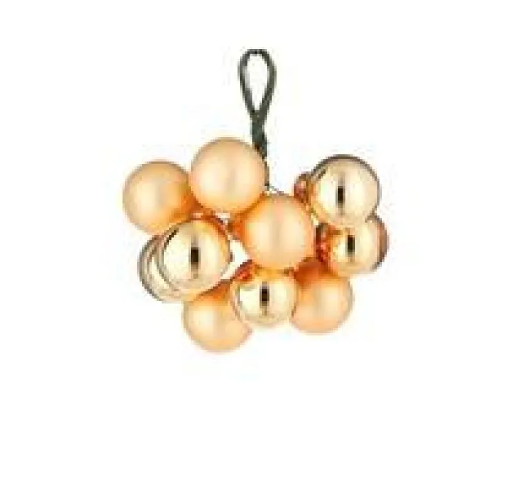 Hot Grappe boule coloris or en verre - Ø 2 cm