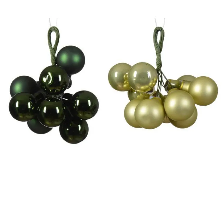 Best KAEMINGK Grappe de boules en verre uni vert ou pistache - Ø 2 cm