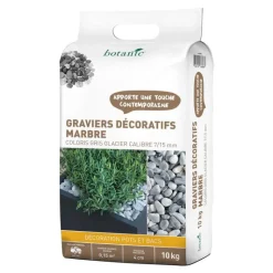 Sale BOTANIC® Graviers décoratifs de marbre gris glacier 7 à 15 mm en sac de 10 kg