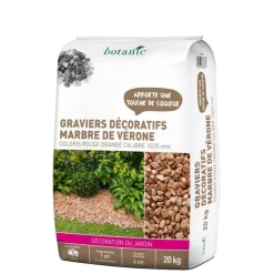Hot BOTANIC® Graviers de marbre de Vérone rouge calibre 15 à 25 mm en sac de 20 kg