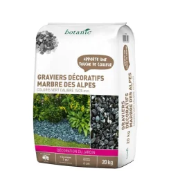 Clearance BOTANIC® Graviers de marbre des Alpes vert calibre 15 à 25 mm en sac de 20 kg