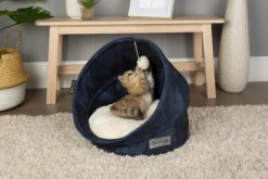 Hot SCRUFFS Grotte pour chat bleu Kensington – Taille 44 x 44 x 48 cm