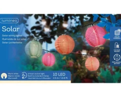 KAEMINGK Guirlande de lampions colorés 10 LED coloris blanc chaud - 4,5 m