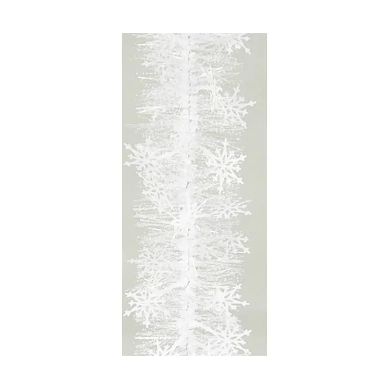Clearance DV23-G01 Guirlande flocons de neige en plastique coloris blanc Ø 90 mm - 2 m