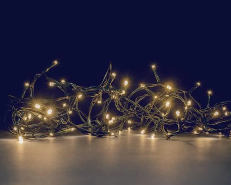 Outlet BLACHÈRE ILLUMINATION Guirlande lumineuse animée à 104 LED blanc chaud + 24 LED flash sur câble vert Flicker Light® - 8 m