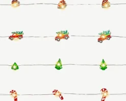 Outlet BLACHÈRE ILLUMINATION Guirlande lumineuse avec motif coloré de Noël à 20 micro-LED blanc chaud et câble argent sur piles - 1,90 m