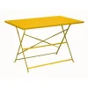 Discount PROLOISIRS Guéridon jaune pliant en acier Cuba - 110 x 70 cm