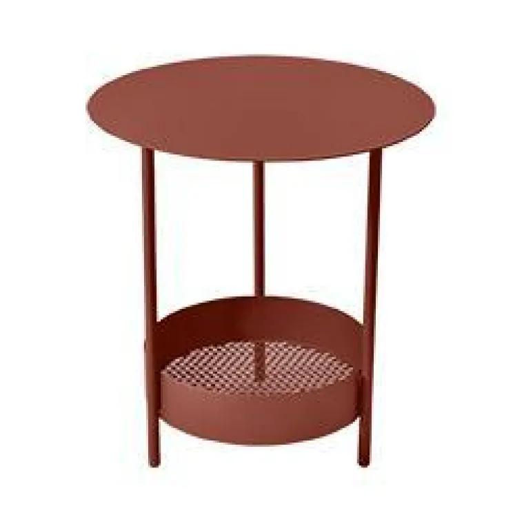 Outlet FERMOB Guéridon Salsa coloris rouge en acier - Ø 50 x 50 cm