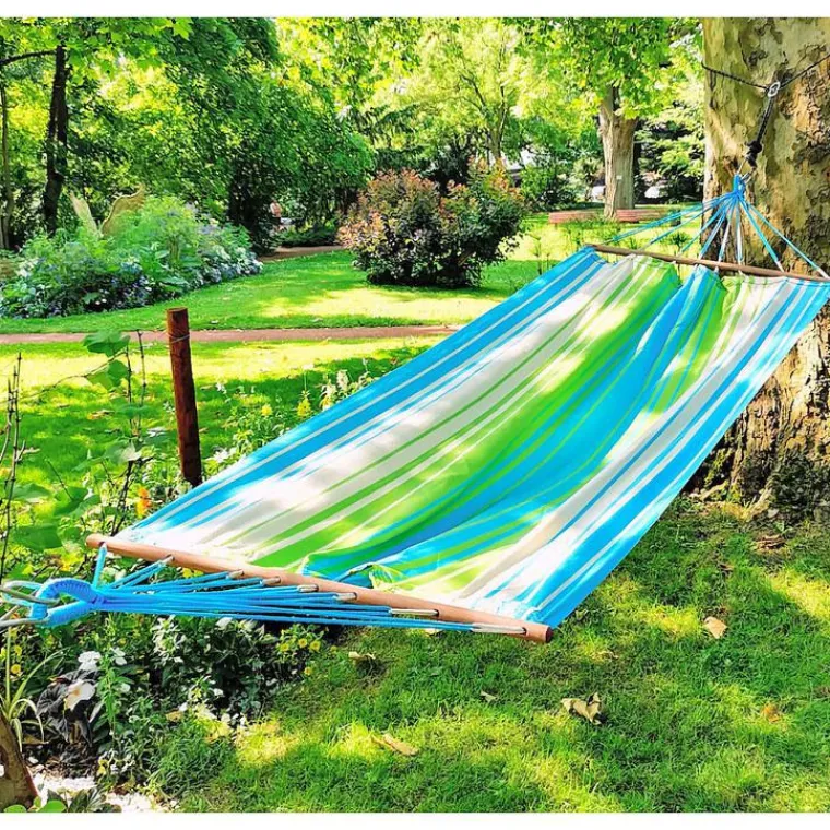 Clearance JOBEK Hamac coloris vert bleu écru en polypropylène Hamac Kolor - 300 x 100 cm