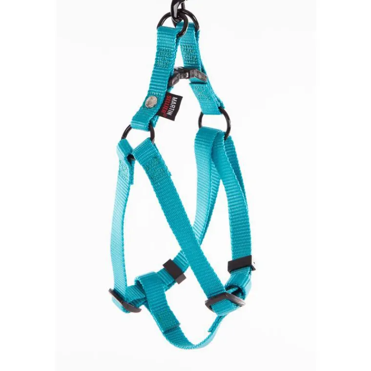 Hot MARTIN SELLIER Harnais baudrier réglable turquoise pour chien - 1,6x35/50 cm