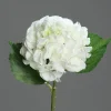 Best Hortensia artificielle avec 3 feuilles coloris crème - 44 cm