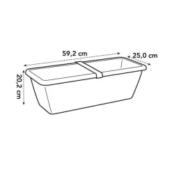 Clearance ELHO Jardinière Barcelona XL L25 x h20,2 x p59,2 cm taupe