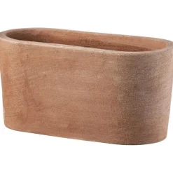 Clearance ANTICOMESTIERE Jardinière ovale moderne en terre cuite beige 30x15xH15 cm