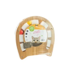 New BRANDY Jouet pour chat coloris beige Wouapy Cabeza aire de jeux avec griffoir – 36 x 4,5 x 34 cm