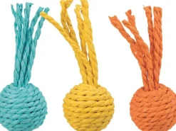 Sale TRIXIE Jouet pour chat coloris multicolore balle hochet et cordelette en papier - Ø 4 x 11 cm