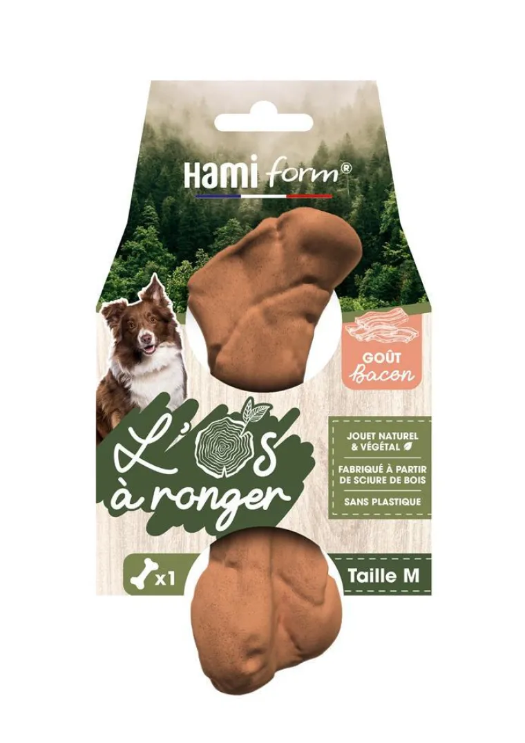 Sale HAMIFORM Jouet pour chien os à ronger goût bacon naturel et végétal Hami form - Taille M