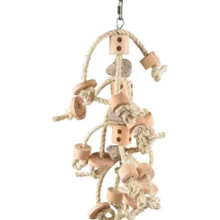 Hot FLAMINGO Jouet pour perroquet coloris beige en sisal Jo Sully Naturel – 50 cm