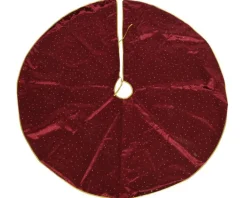 Clearance KAEMINGK Jupe de sapin en polyester bordeaux - Ø 120 x H 0,5 cm