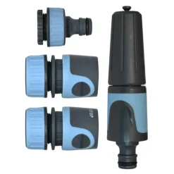 Hot BOTANIC® Kit de connexion Ø 15 mm pour tuyaux Ø 12,5 / 15 mm avec lance d'arrosage