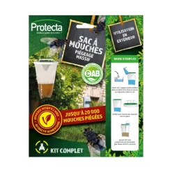 Clearance PROTECTA Kit de piégeage massif sac à mouches réutilisable avec appâts Muscado Fly - 2,5 L