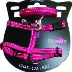 BOBBY Kit harnais + laisse pour chat Safe fuchsia