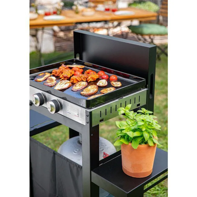 Sale LE MARQUIER La Plancha Française gaz 250 duo noire 92 x 47 x 105 cm