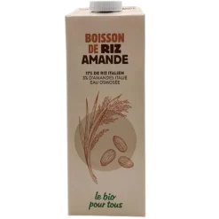 New BIO POUR TOUS Lait végétal riz et amande - 1 L