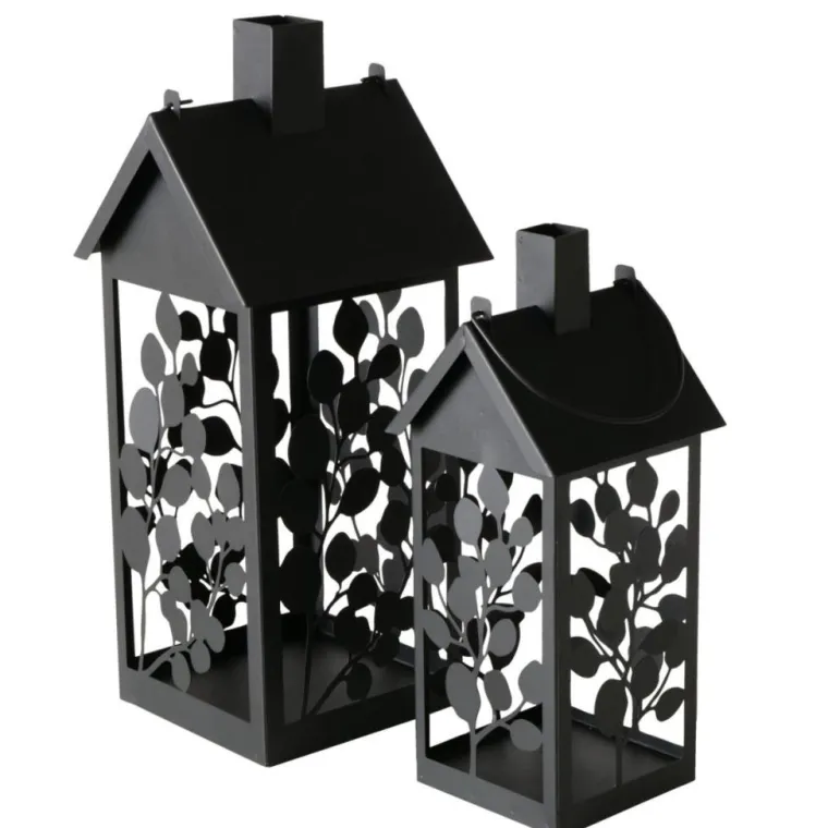 New BOLTZE Lanterne Calypso coloris noir en métal - 19 x 19 x 45 cm