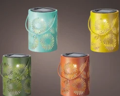 Online LUMINEO Lanterne solaire cylindrique à LED blanc chaud en fer - Ø 8,5 x H 11,5 cm