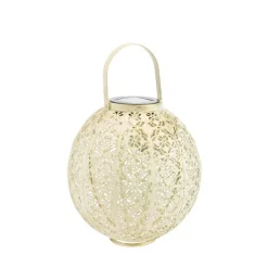 Sale SMART GARDEN Lanterne solaire Damasque en métal beige à LED blanc Ø 22,5 cm