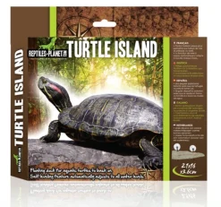 Online REPTILE PLANET Île flottante pour tortue aquatique avec ascenseur coloris marron Turtle Island - Taille M - 21 x 16 x 3,6 cm