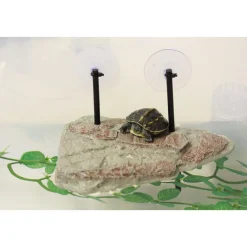 Best REPTILE PLANET Île flottante pour tortue aquatique avec ascenseur coloris marron Turtle Island - Taille S - 17 x 12,5 x 2,3 cm