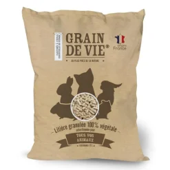 GRAIN DE VIE Litière granulée 100% végétale pour tous animaux - 17 L