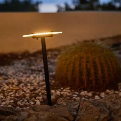 Discount LUMIJARDIN Lot de 2 balises solaires Batimex coloris noir en métal - Ø 16 x 35 cm