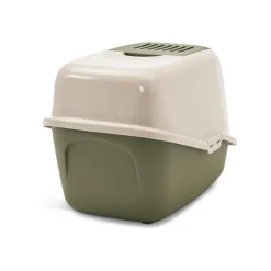 Discount SAVIC Maison de toilette pour chat Nestor Happy Planet coloris vert en plastique - 56 x 39 x 38,5 cm