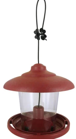 Online NATURE'S MARKET Mangeoire pour oiseaux Julie coloris rouge en plastique recyclé - 21,7 x 20 cm