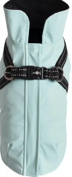 New BOBBY Manteau pour chien coloris bleu glacier avec harnais intégré Tom - Taille 38M