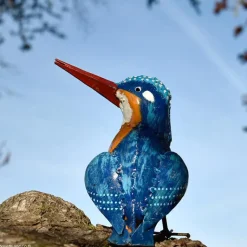 Hot CHOUETTE AND CO Martin pêcheur métal peint bleu position assise