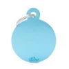 Online MYFAMILY Médaille basic grand cercle pour chien en aluminium bleu azur